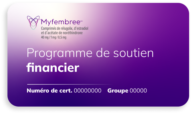 Carte d’aide financière MYFEMBREE