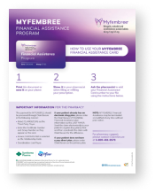 Thumbnail of the MYFEMBREE financial assistance card